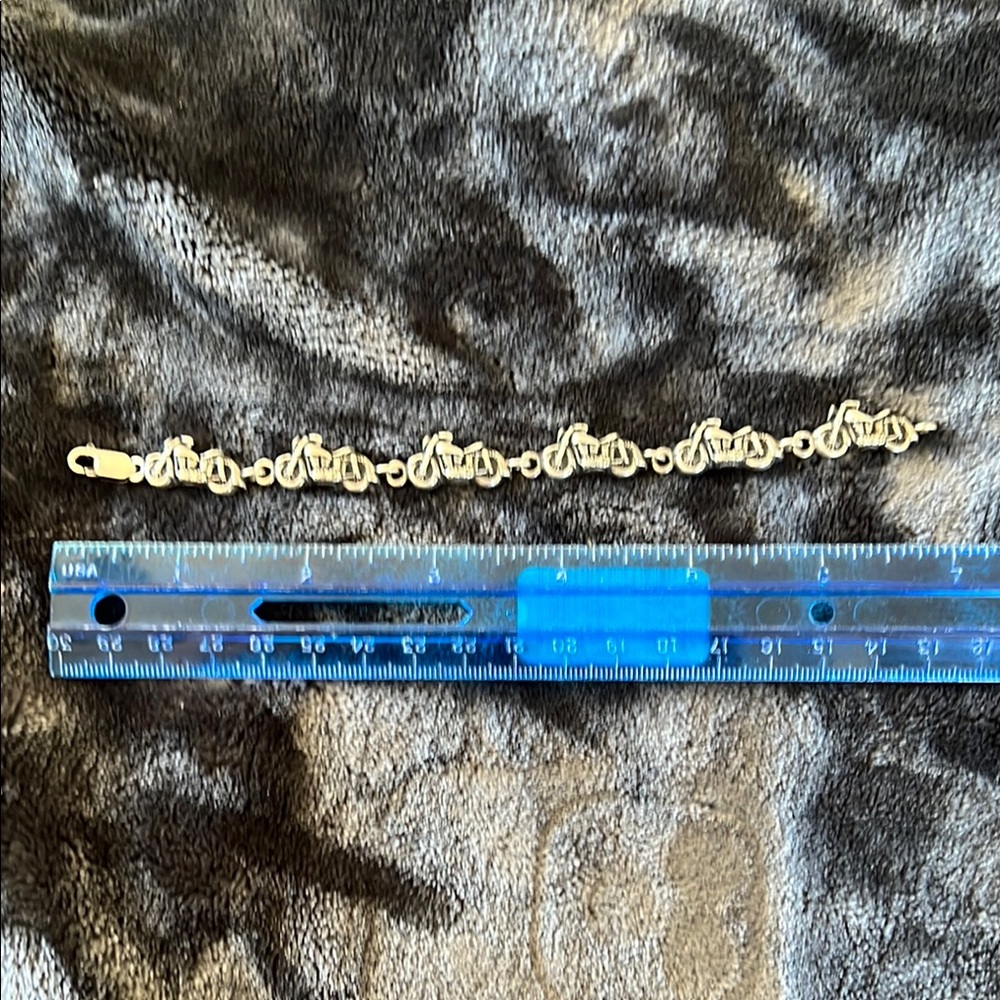 Silver Tone Motorcycle Bracelet